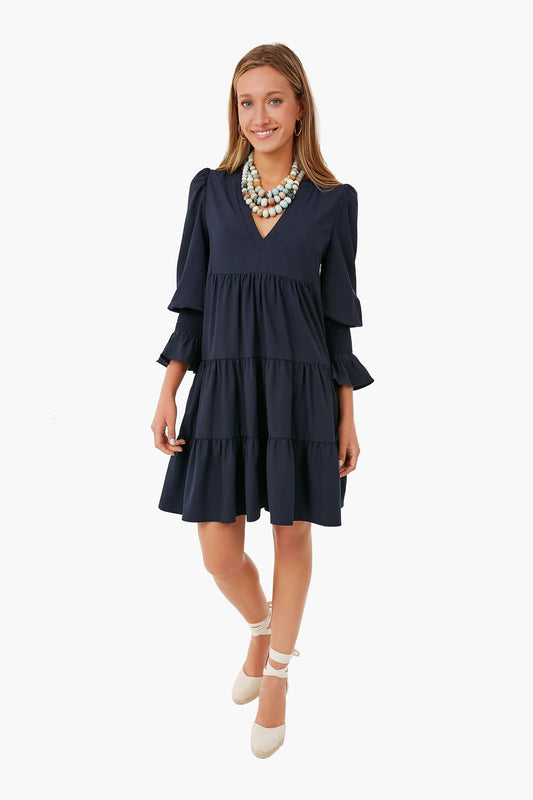 Navy Crepe Kenzo Mini Dress