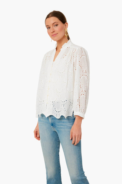 White Eyelet Quincy Blouse