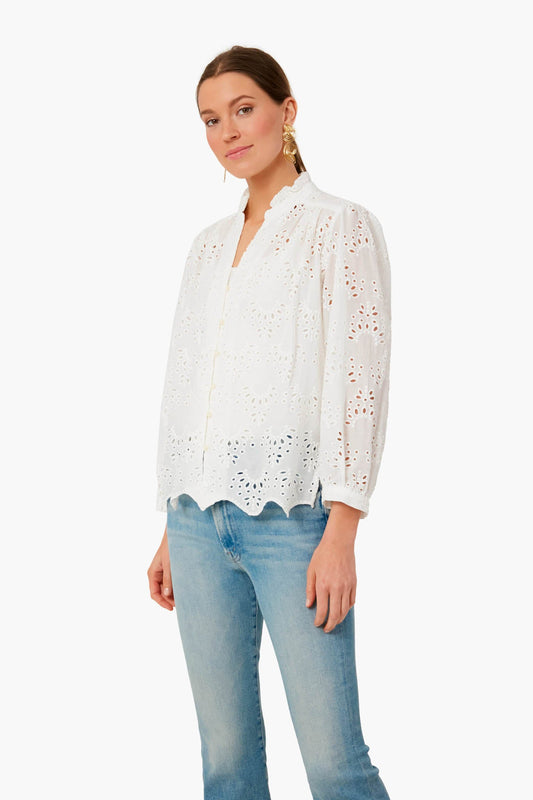 White Eyelet Quincy Blouse