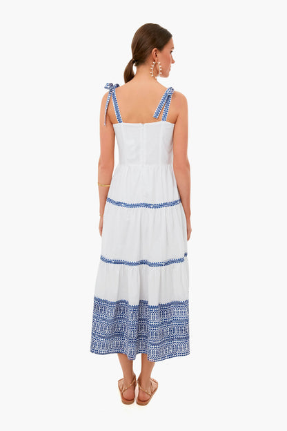 Mykonos Blue Tie Strap Midi