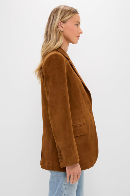 Toffee Suede Leo Blazer
