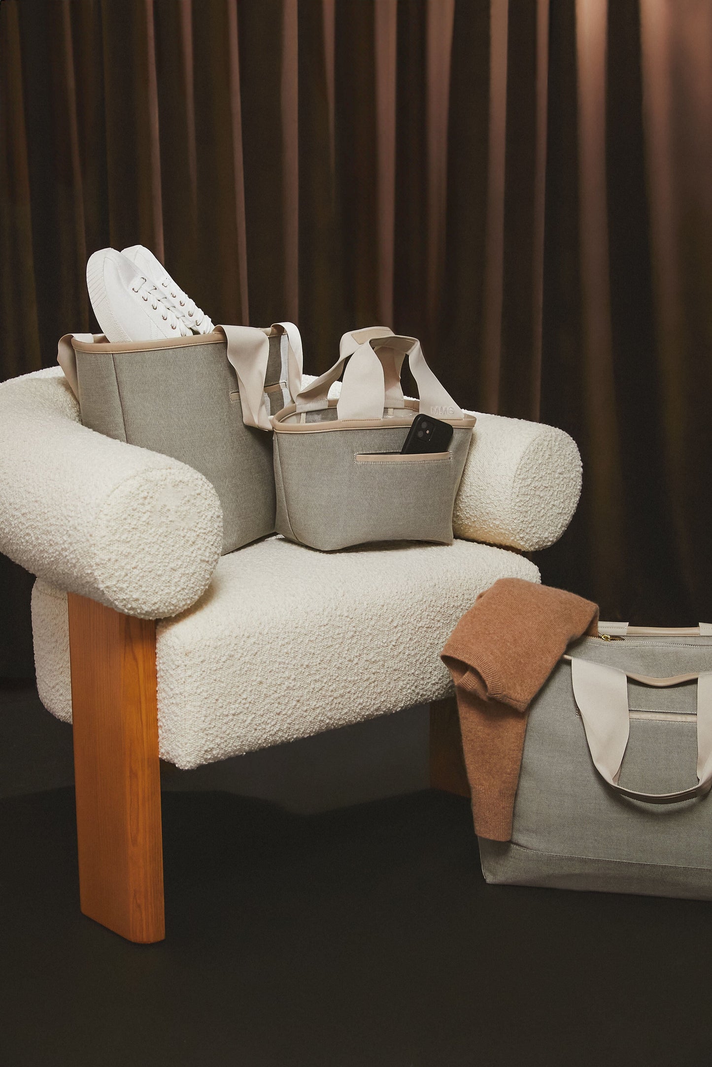 Gray Marled Tote Bag