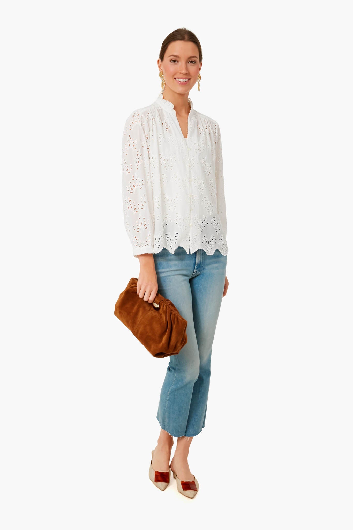 White Eyelet Quincy Blouse