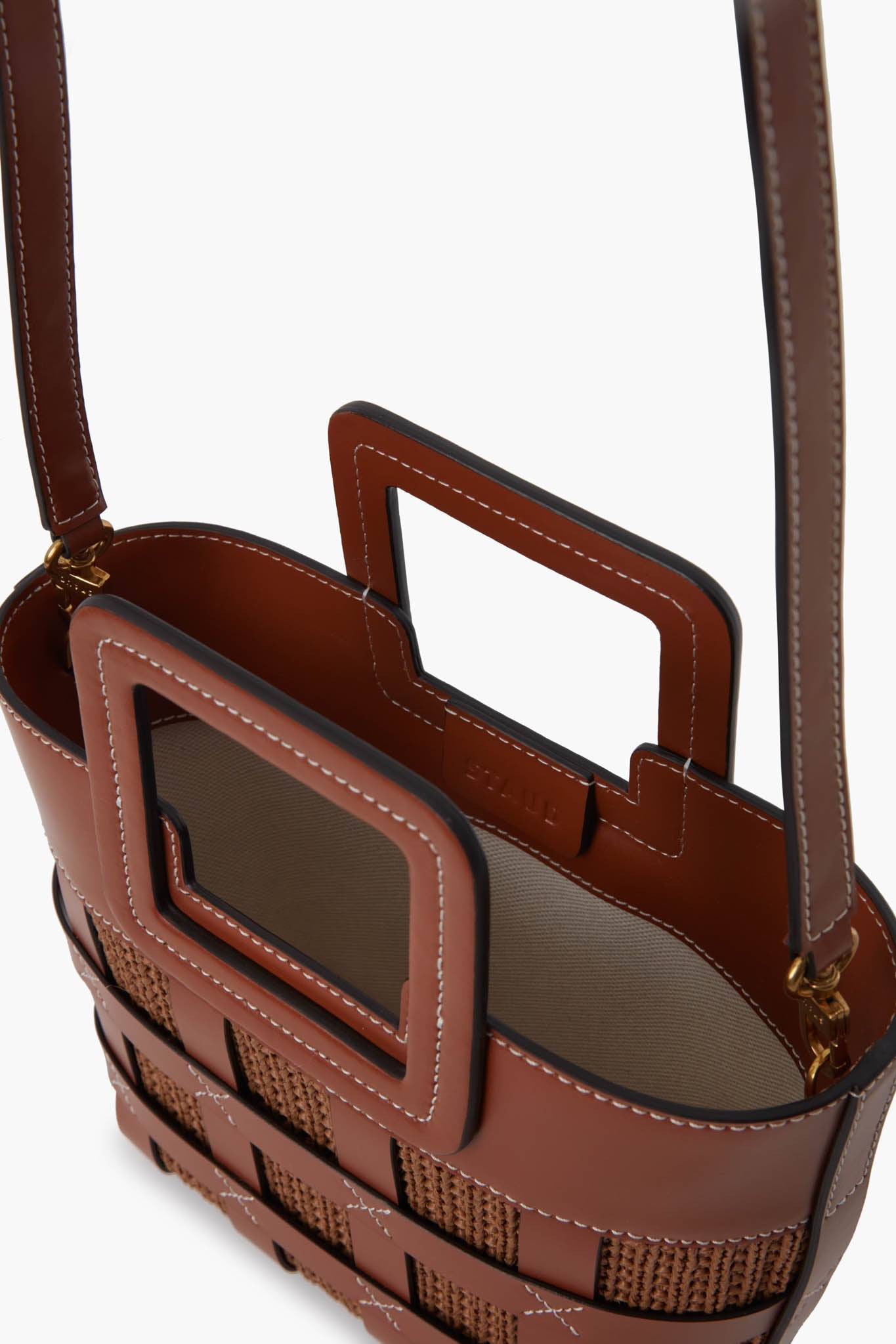 Tan Raffia Mini Shirley Bag