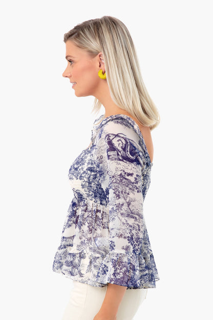 Royal Safari Smocked Top