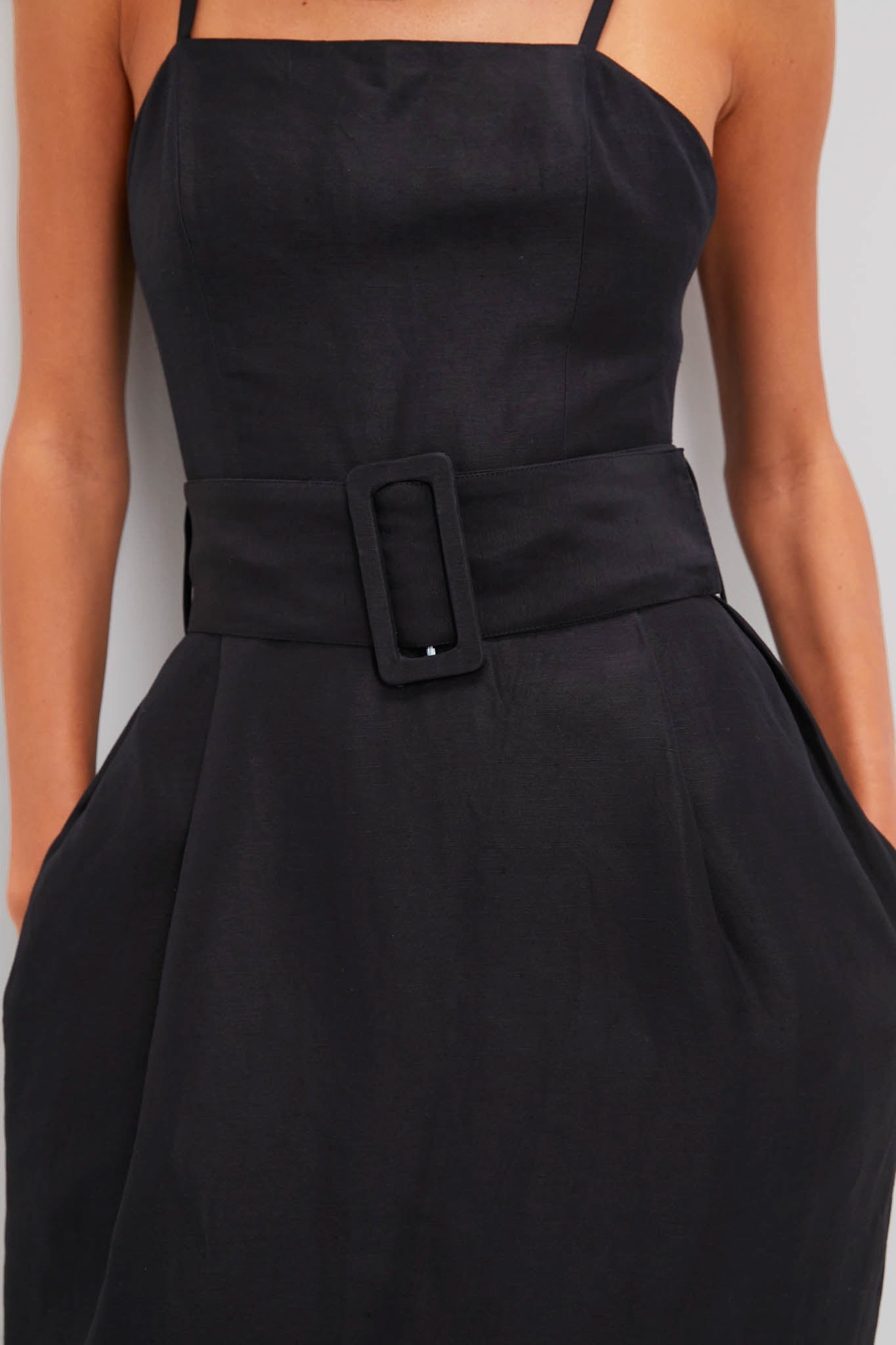 Black Artichoke Dress with Belt