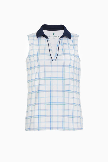 Provincial Plaid Sleeveless Caroline Polo