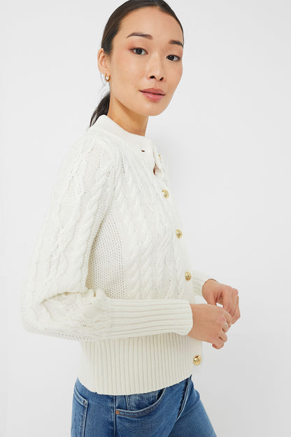 White Cotton Colette Cardigan