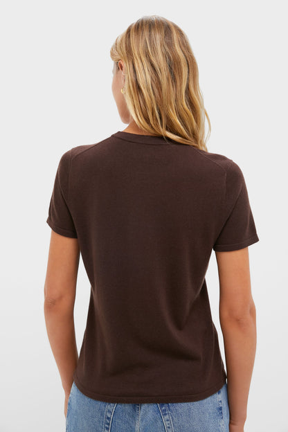 Chocolate Cashmere Silk Blend Katie Tee