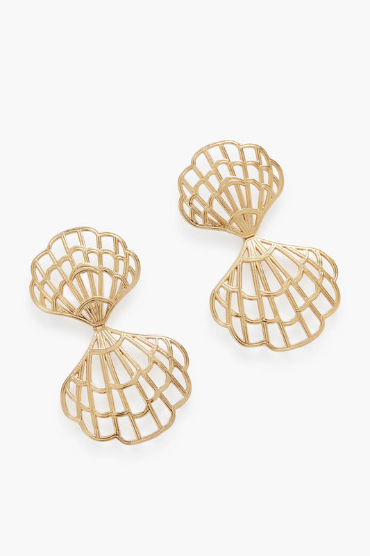 Gold Clamshell Earrings