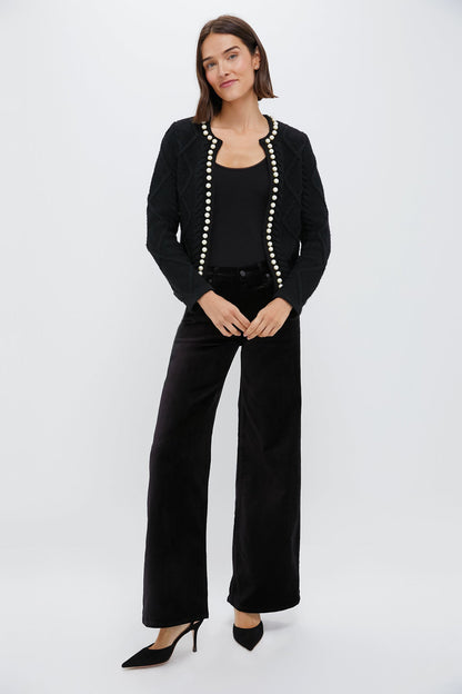 Black Pearl Trim Piper Cardigan