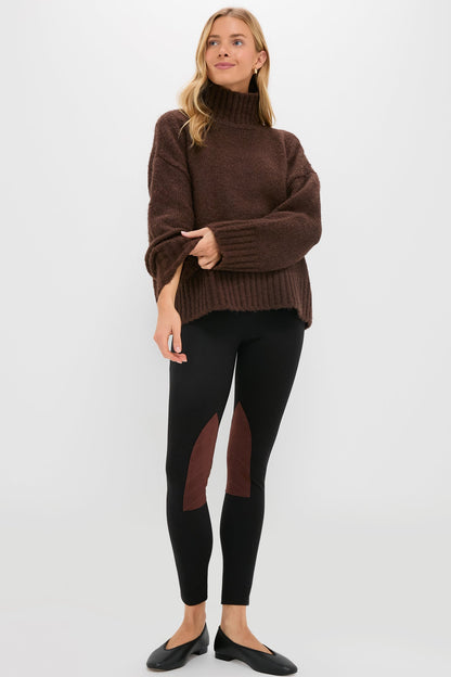 Black Suede Patch Hughes Riding Legging