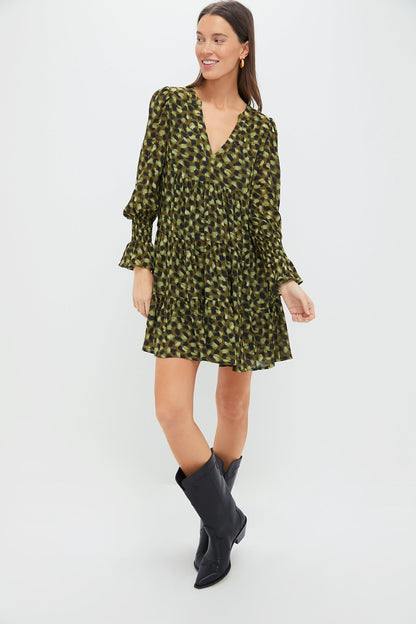 Green Brushed Geo Kenzo Dress