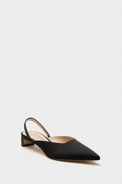 Black Satin Kaori Kitten Heels