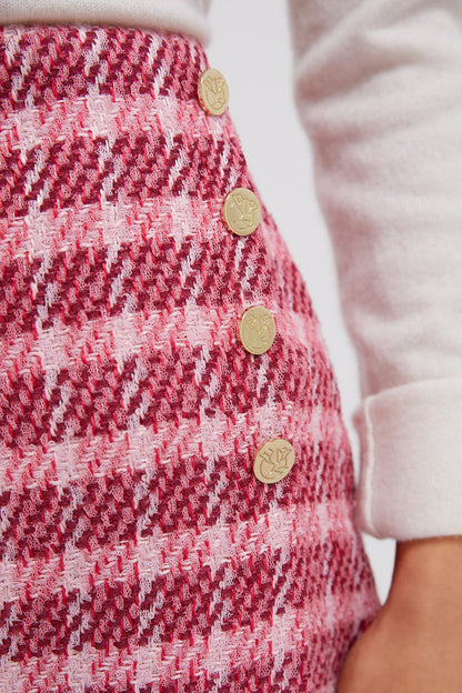 Tonal Plaid Pink Skirt