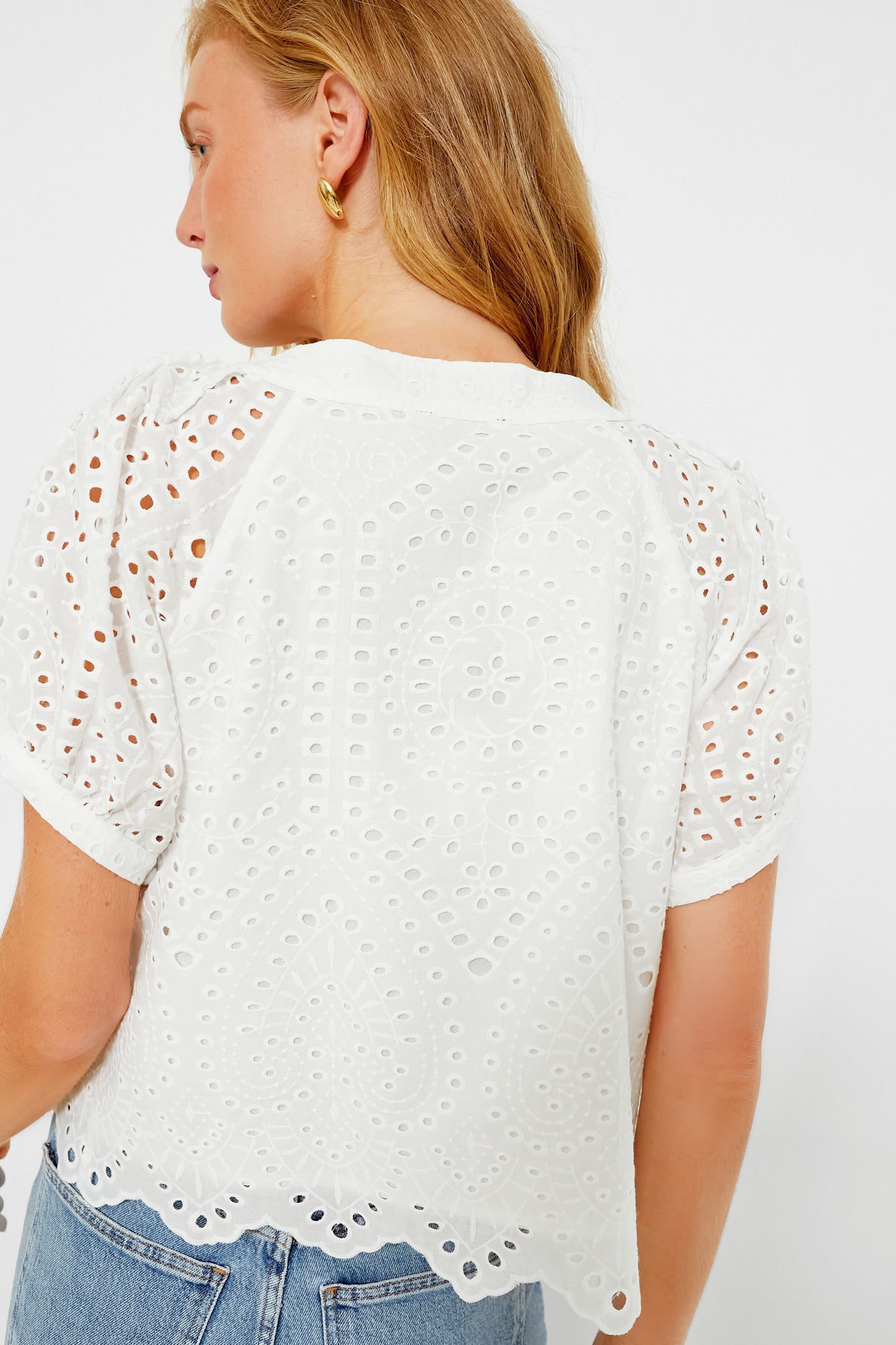 White Eyelet Fontalina Blouse