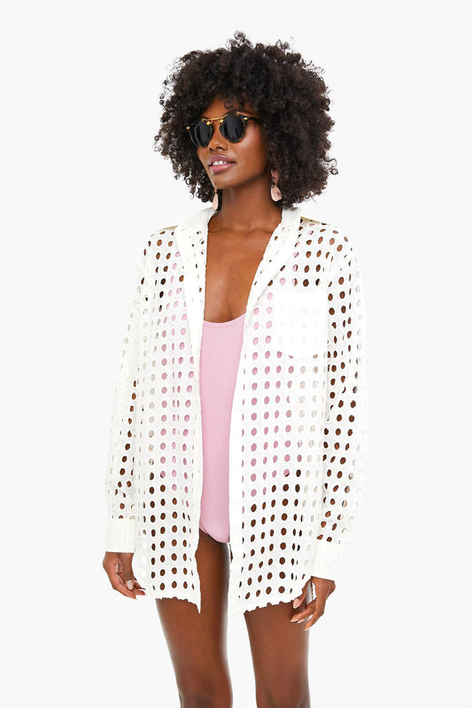 Marshmallow Eyelet Oxford Tunic