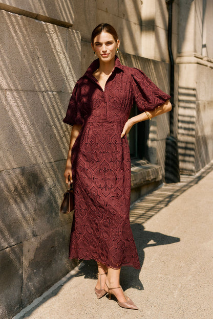 Winetasting Eyelet Delaney Dress