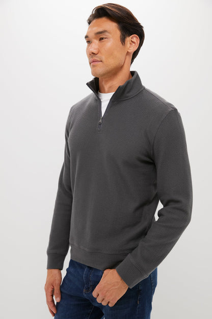 Mountain Coal Textured Knit Quarter Zip