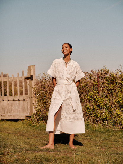 White Eyelet Lace Prescott Dress