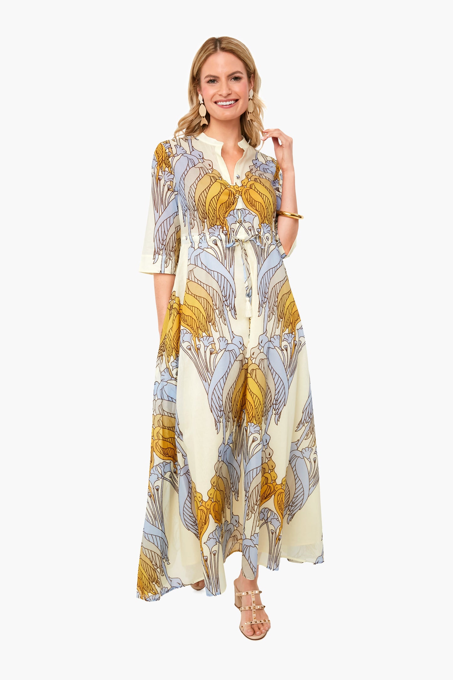 Sand Deco Crane Geo Printed Dress