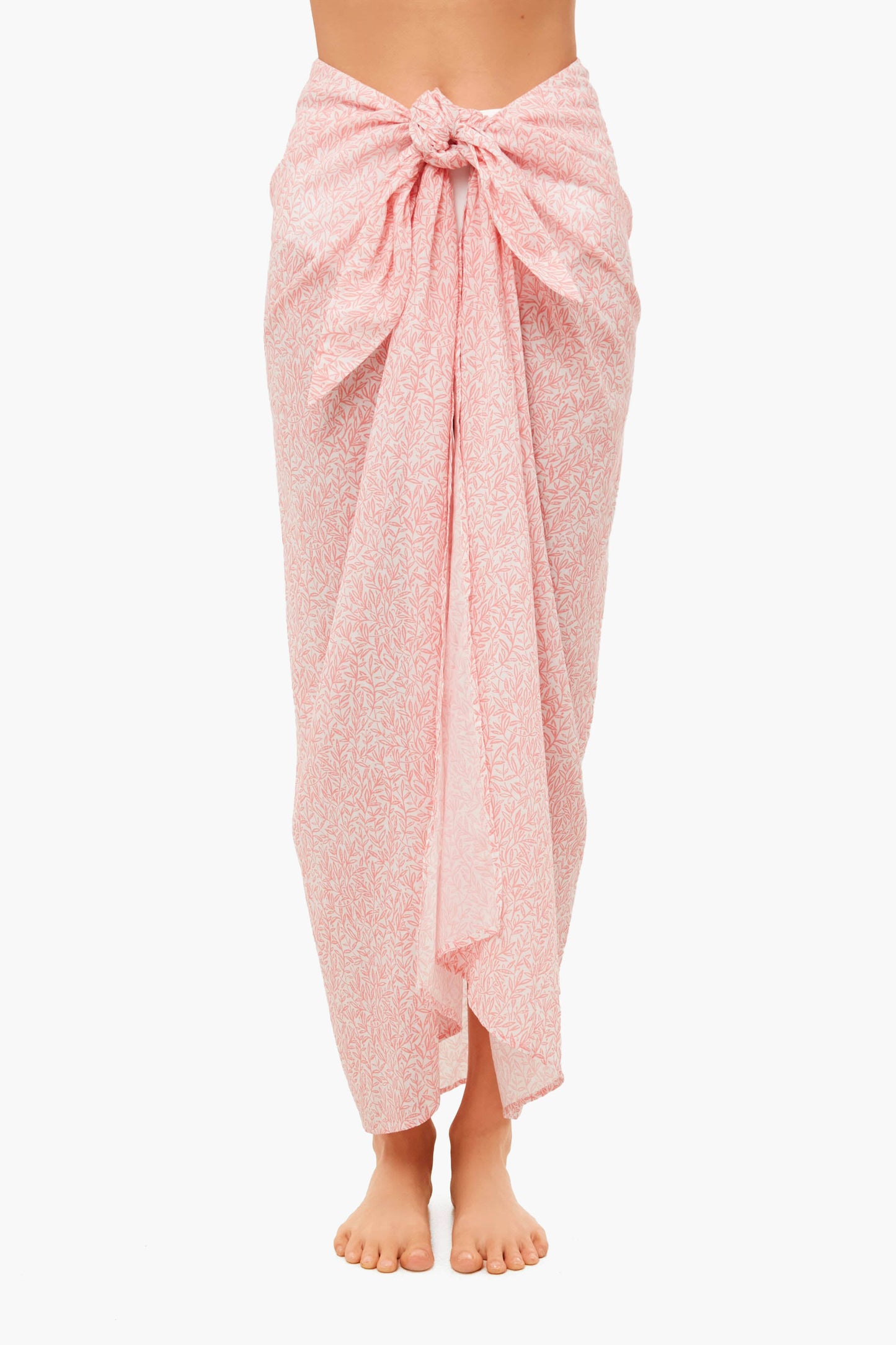 Rosette White Full Length Pareo