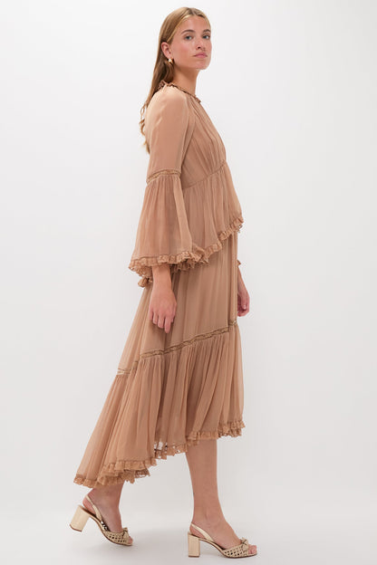 Biscuit Hypnotic Peplum Flutter Dress