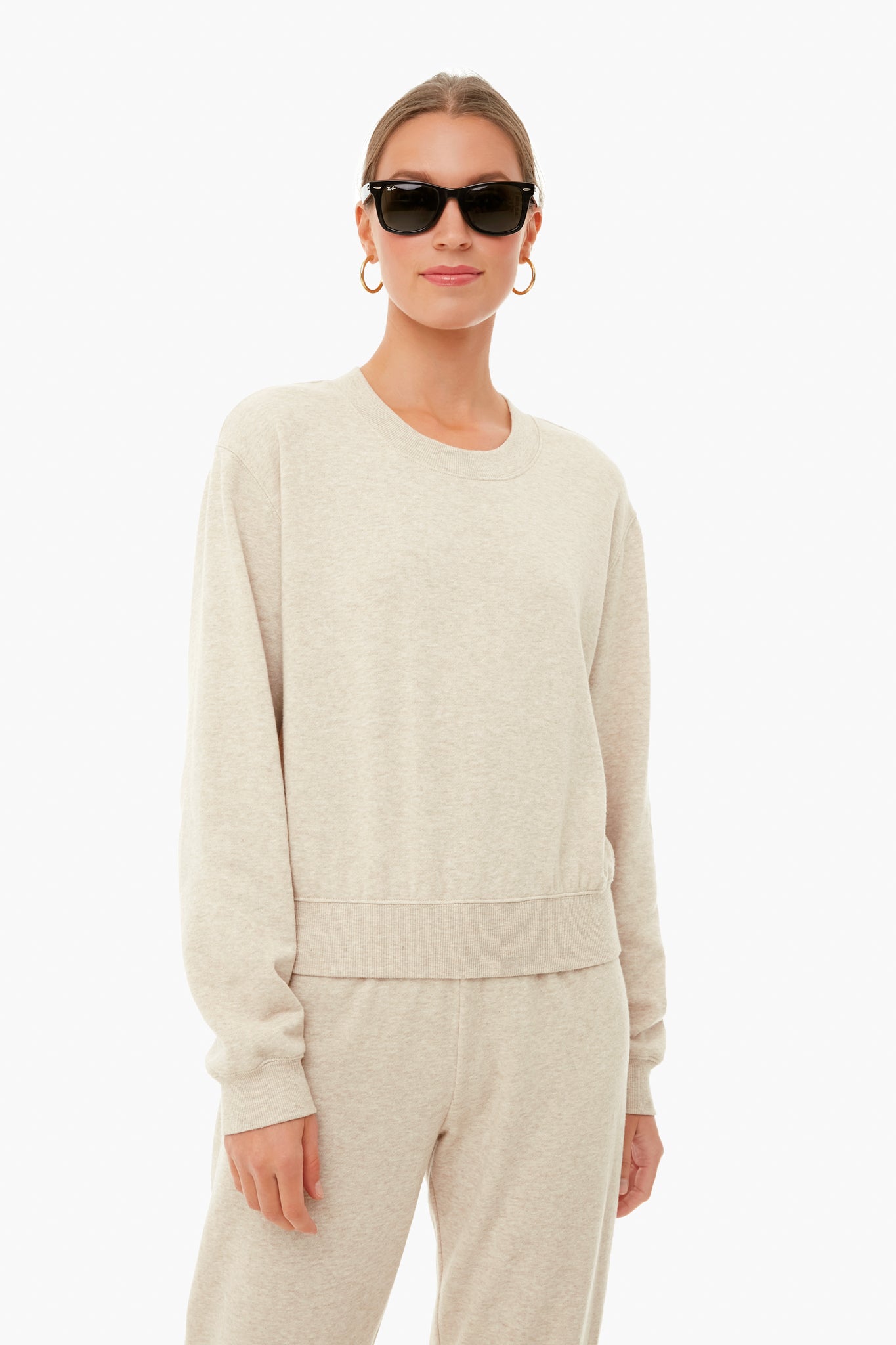 Heather Latte Classic Crew Sweatshirt