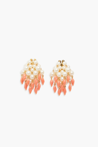 Coral Cluster Flower Earrings