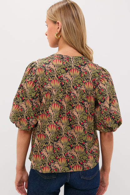 Black Multi Floral Frida Blouse