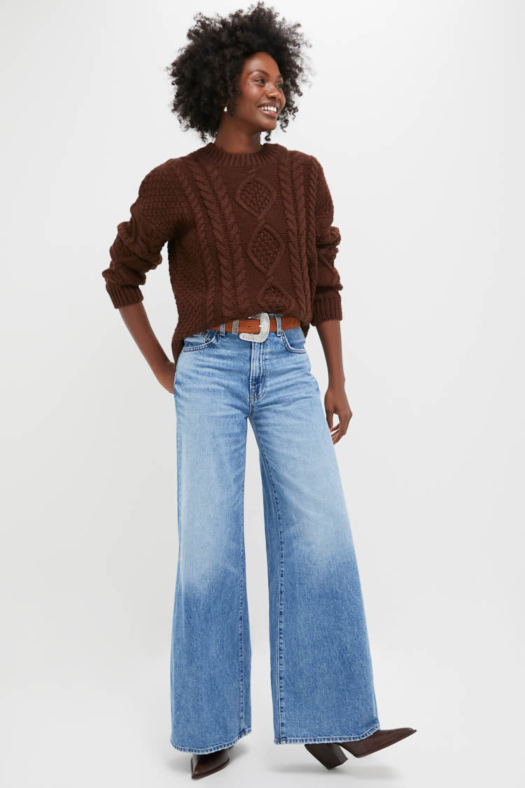 Chocolate Cable Knit Verbier Sweater