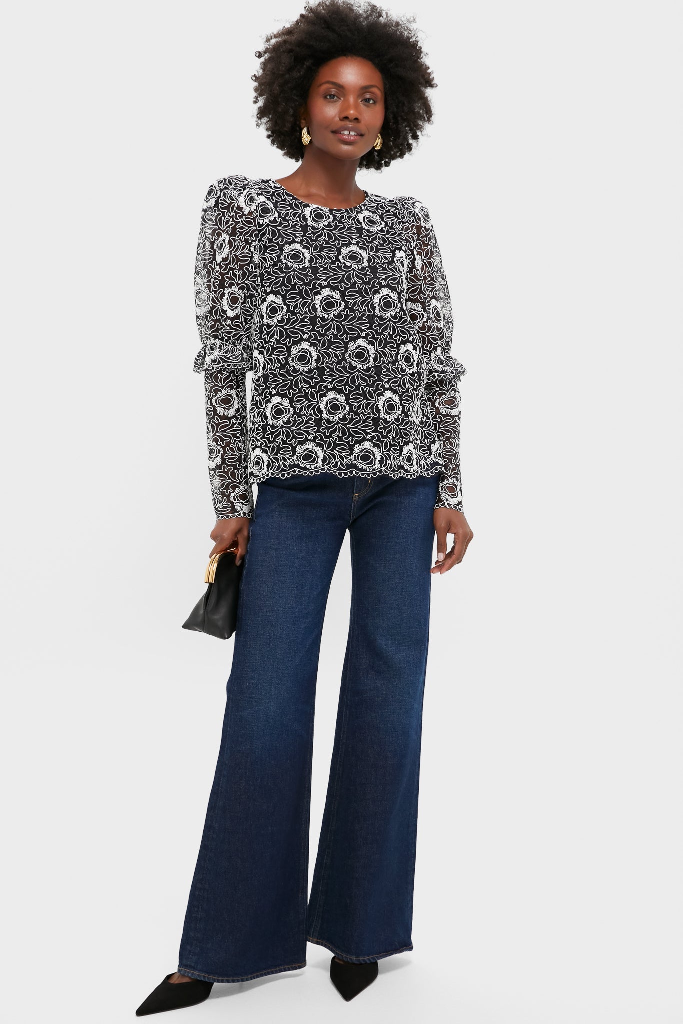 Black Lace Baldwin Blouse