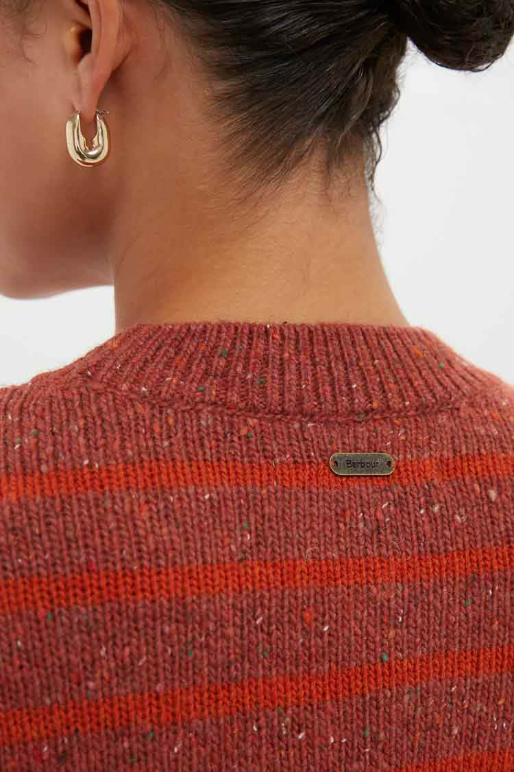 Burnt Orange Stripe Claydon Knitted Jumper