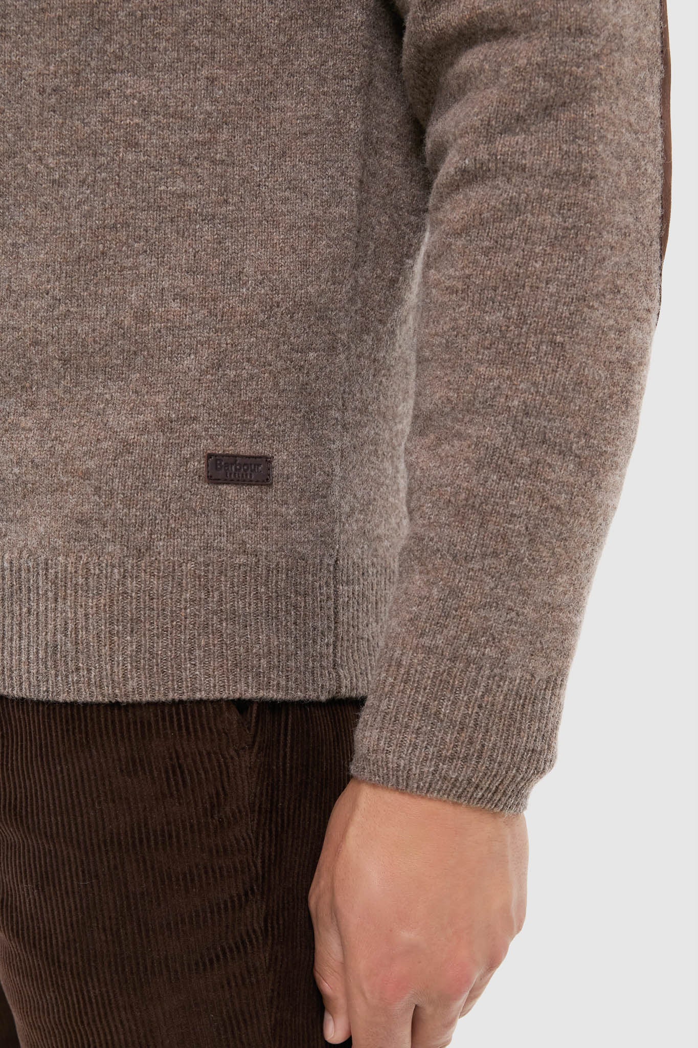 Dark Stone Essential Patch Half Zip Knitted Jumper