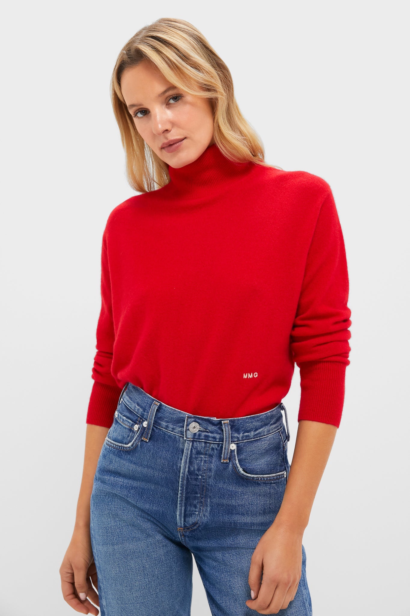 Martin Red Cashmere Turtleneck Sweater