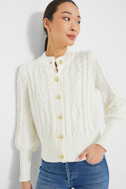 White Cotton Colette Cardigan