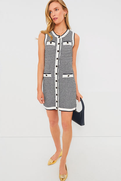 Navy Stripe Bardot Dress