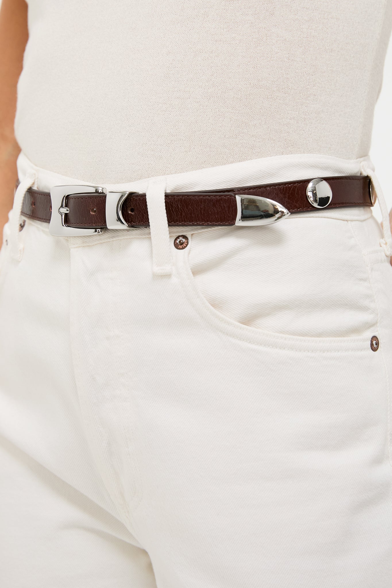 Sepia Aiden Studded Rugous Belt