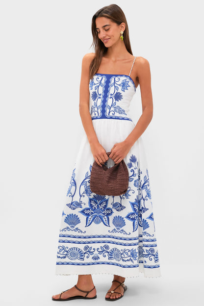 Shell Garden Off-White Sleeveless Midi Dress