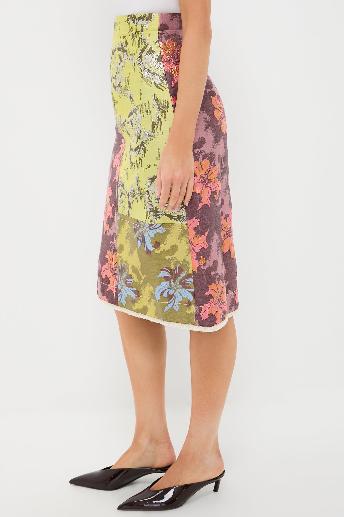Multi Adriana Jacquard Midi Skirt