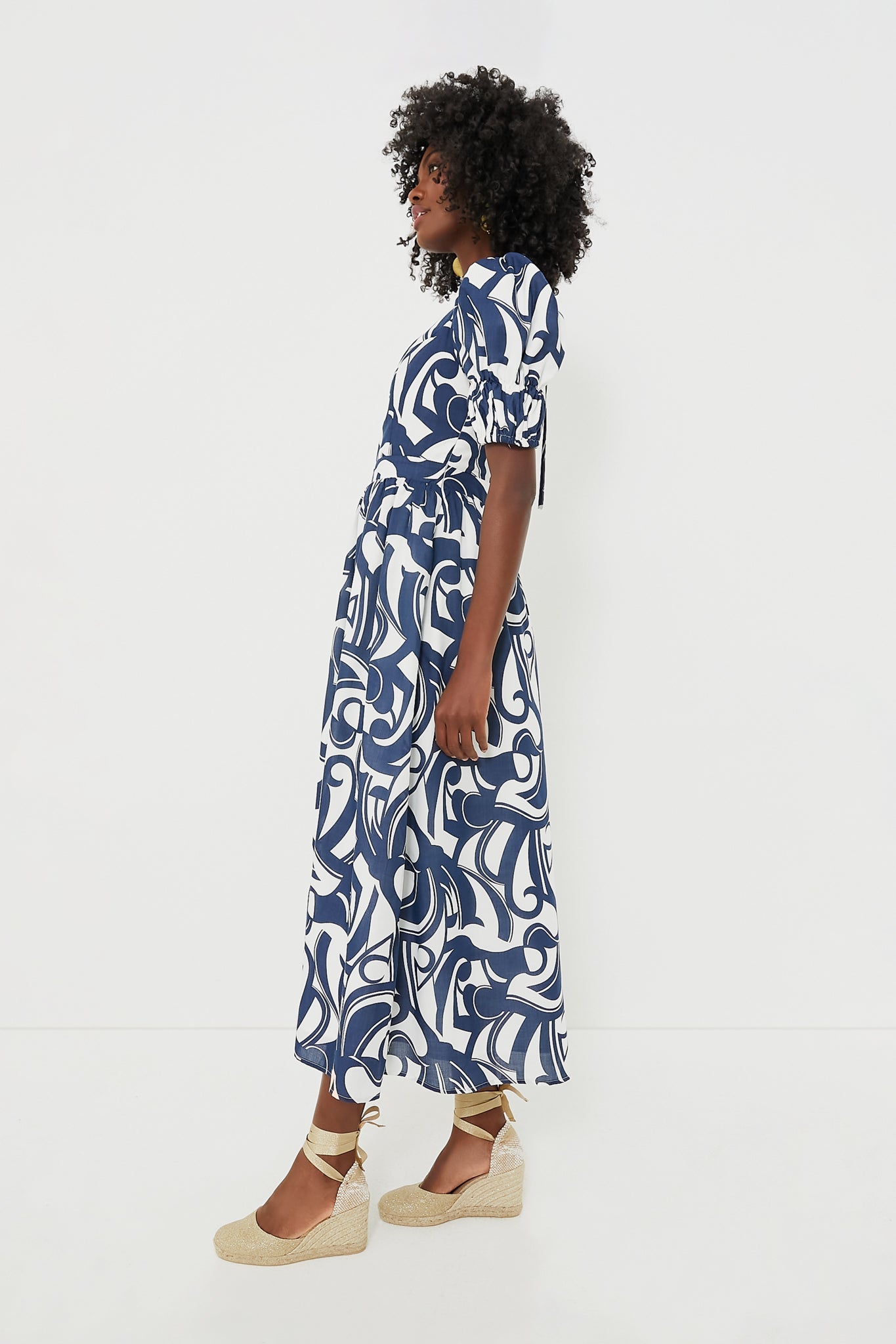 Navy & White Wilhelmina Maxi Dress
