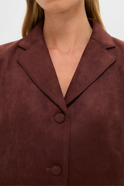 Deep Mocha Vegan Suede Zaria Jacket