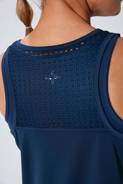 Navy Cane Racerback Ellen Tank